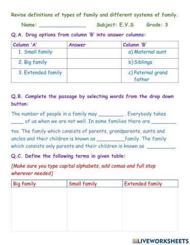 Types of families and family systems