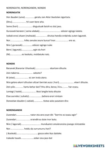 Norengandik,norengatik, nondik