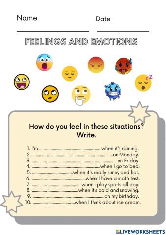 Feelings and emotions