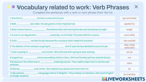 Work Vocabulary