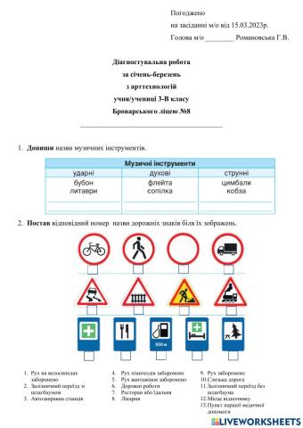 Діагностувальна робота ІІІ чв.