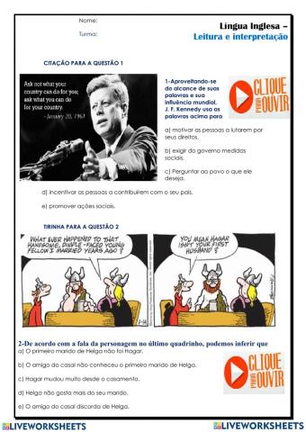 Simulado Enem ( inglês)