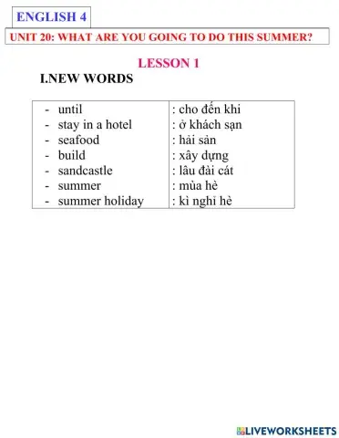English 4- unit 20- lesson 1