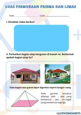 Luas permukaan prisma dan limas