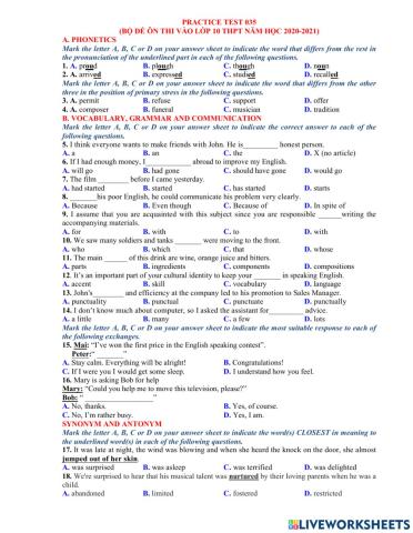 Ôn thi vào 10 - đề 35 40 tn