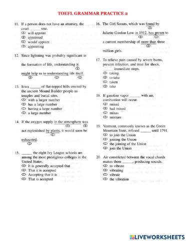 Toefl grammar practice 2