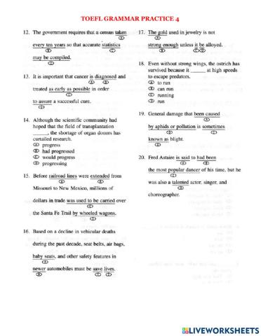 Toefl grammar practice 1