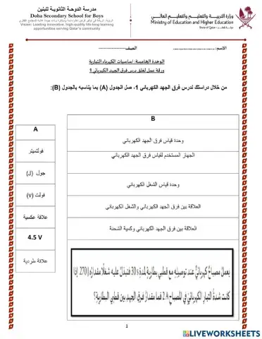 فرق الجهد الكهربائي 1