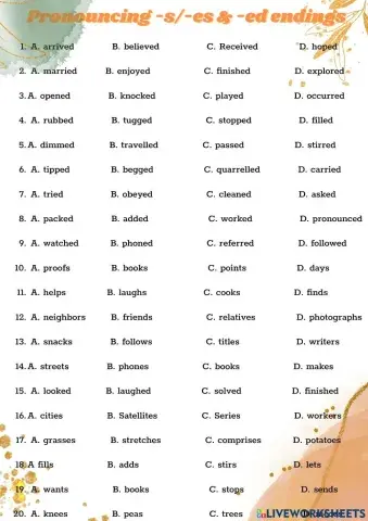 Pronouncing -s--es and -ed