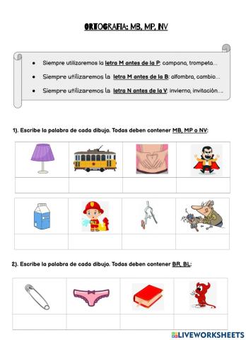 Ortografia MP, MB, NV