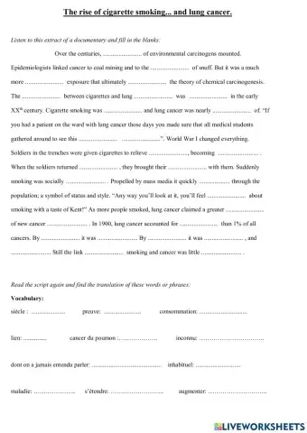 The rise of cigarette smoking... and lung cancer