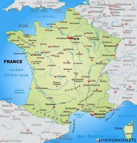 Les villes françaises en France