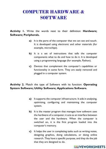 Computer hardware & software
