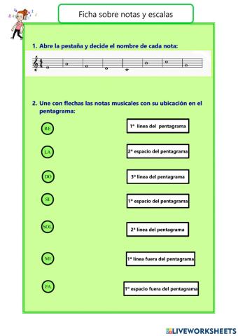 Ficha de lenguaje musical: Notas