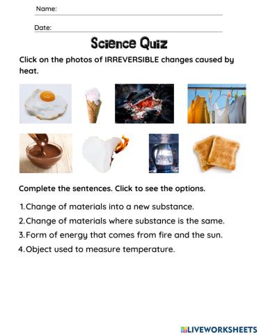 Physical and chemical changes