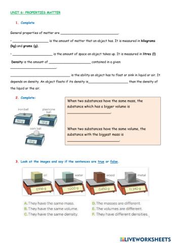 Properties of matter