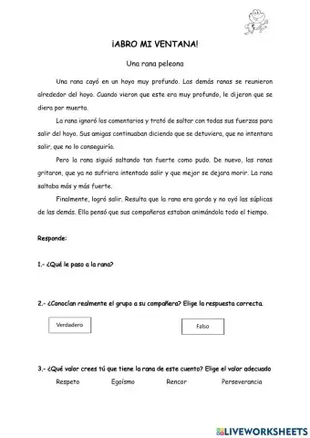 Cuento de la Rana Peleona