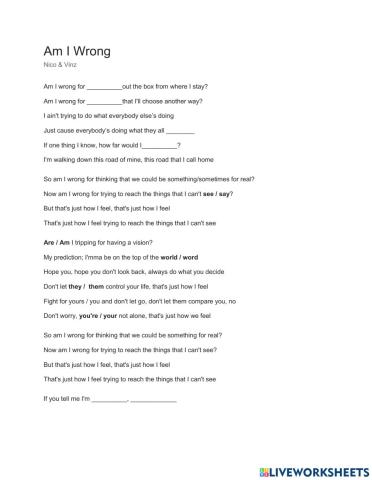 Am I wrong (Nico & Vinz)