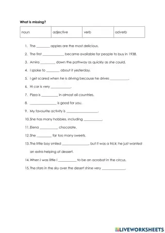 Parts of speech - what's missing