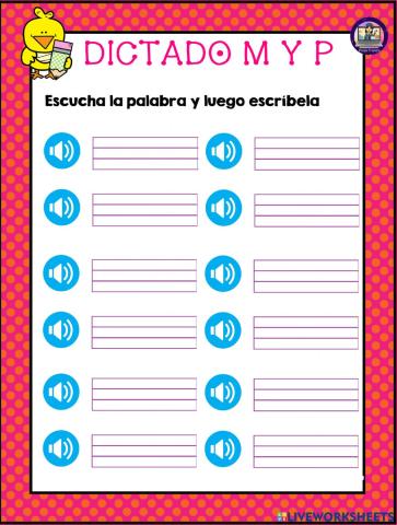 Dictado de la M y P
