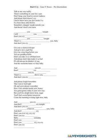 Don't Cry - Guns 'n Roses