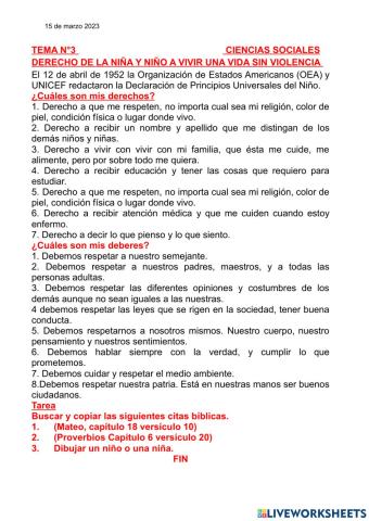 Derechos del niño y niña