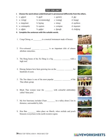 Test for U3 - I, II, III, V, VI, VII, VIII, IX, X