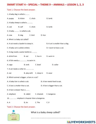 Smart start 4 - special - theme 9 - animals - 123