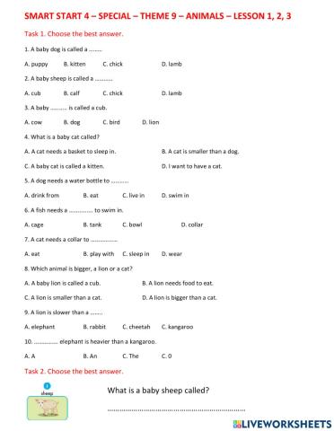 Smart start 4 - special - theme 9 - animals - 123