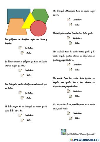 Características Polígonos - Verdadero o Falso