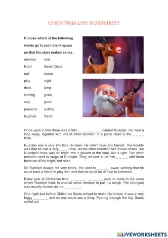Christmas live worksheet