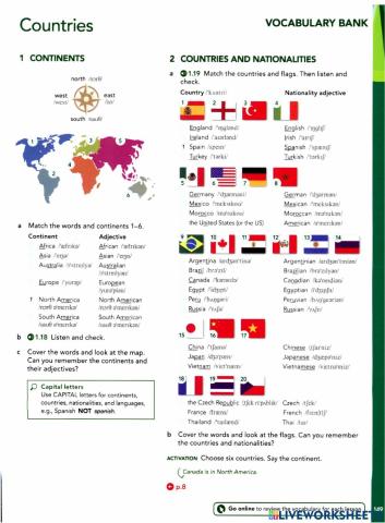 Countries and nationalities