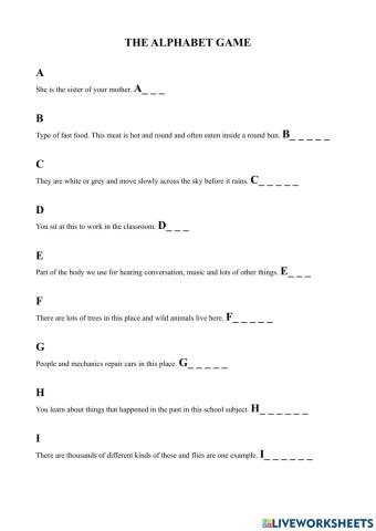 The Alphabet Game