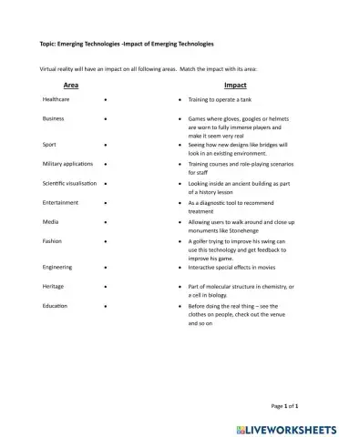 Emerging technologies- Virtual Reality