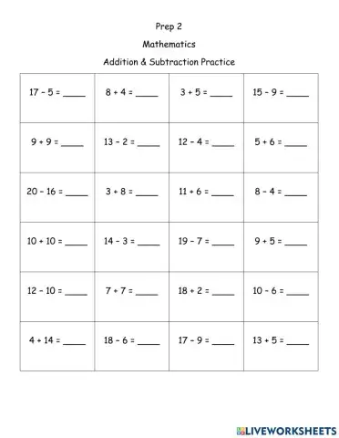 Addition & Subtraction