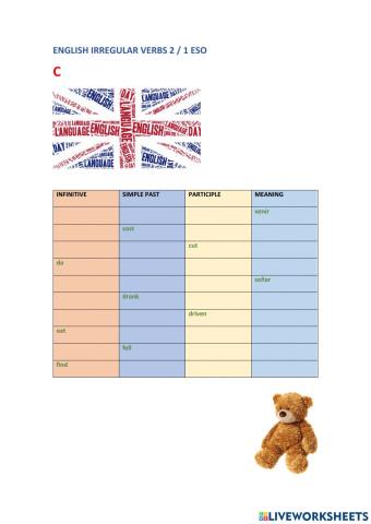 Irregular verbs 2 C