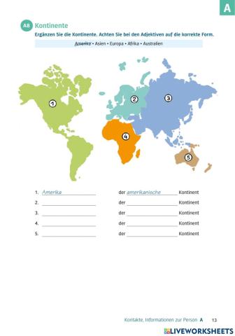 Länder und Kontintente