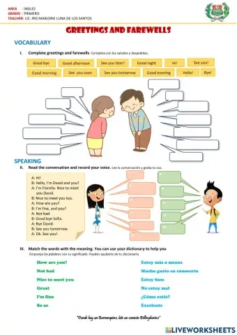 Greeting and farewells