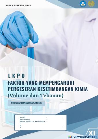 E-LKPD Kesetimbangan Kimia Faktor Tekanan dan Volume