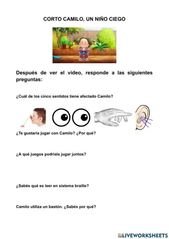 Camilo, un niño ciego