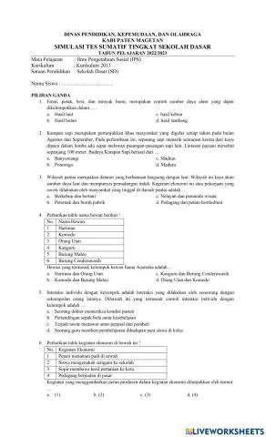 Simulasi Ujian IPS Kelas 6