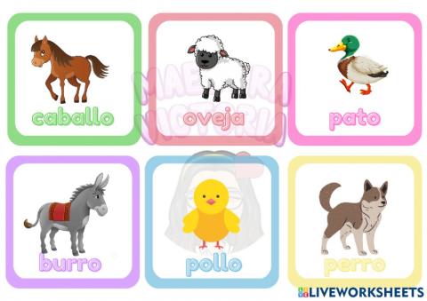 Vocabulario los animales de la granja