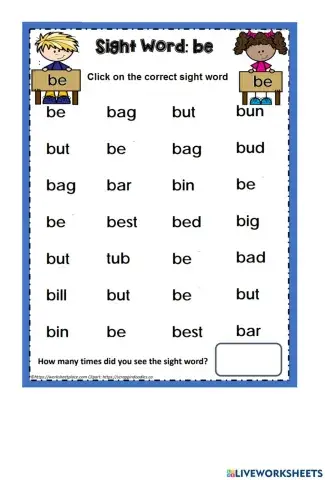 Sight Words Recognition - BE