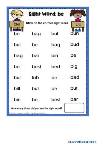 Sight Words Recognition - BE