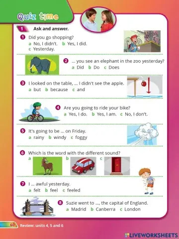 Quiz time.Review: units4-6