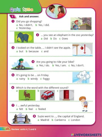 Quiz time.Review: units4-6