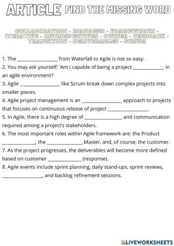 Agile Article - review