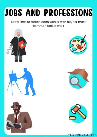 Jobs and professions join with arrows