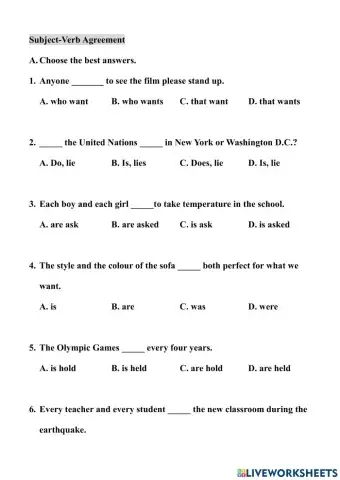 Subject-verb agreement