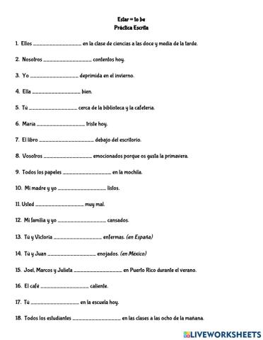 Estar conjugations